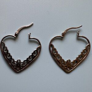 Sterling Silver (925) Heart-Shaped Earrings